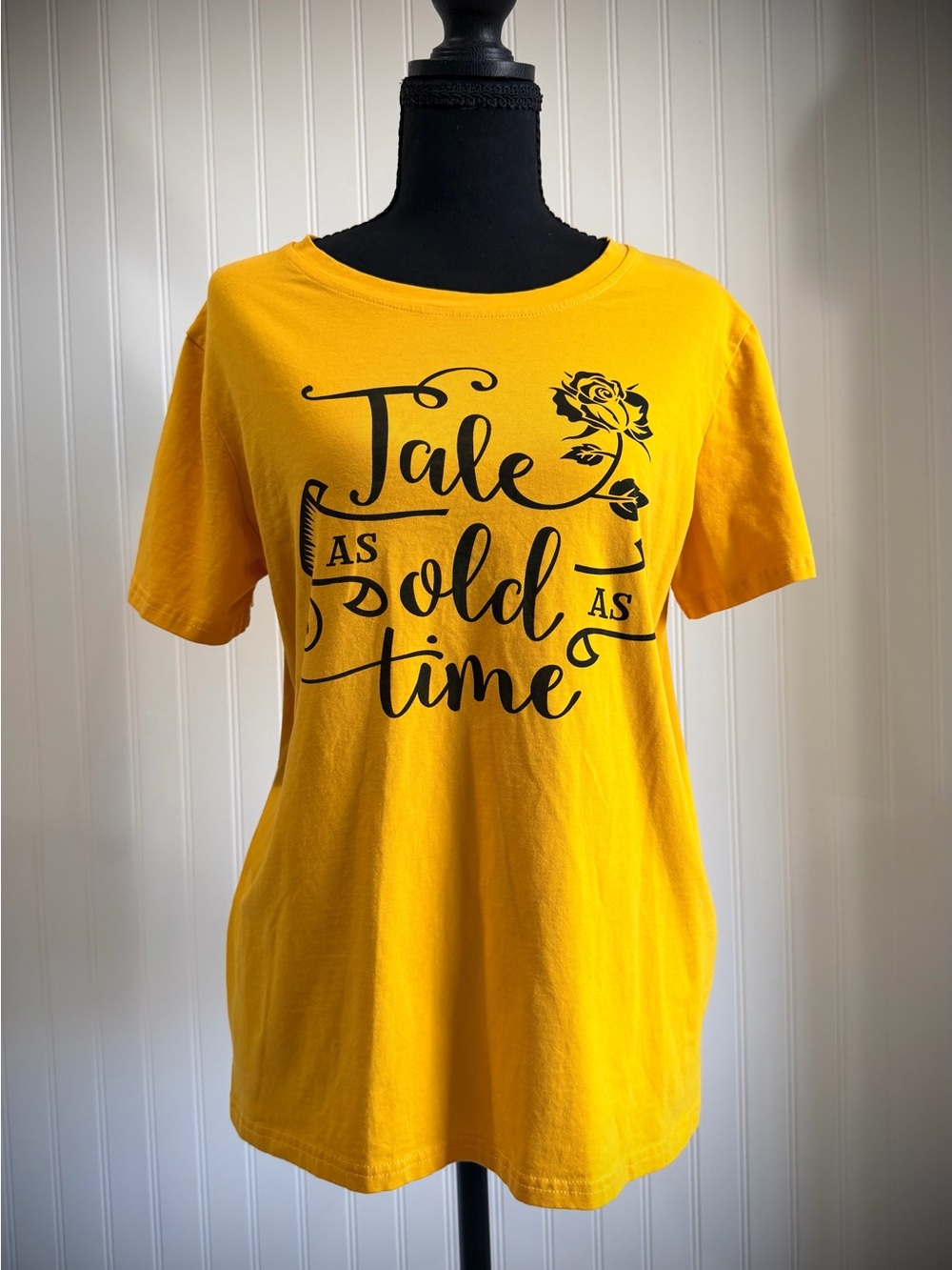 Graphic Tee - Yellow "Tale as Old as Time" Women's Top (Disney inspired)